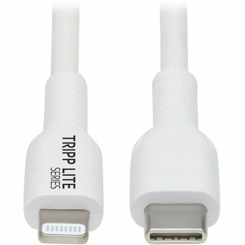 Eaton Tripp Lite Series Safe-IT USB-C to Lightning Sync/Charge Antibacterial Cable (M/M), MFi Certified, White, 2 m (6.6 f