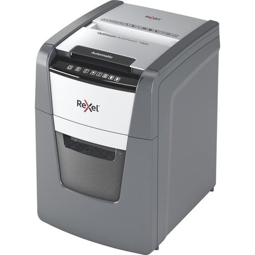 Rexel Optimum Autofeed Shredder 100x Cross Cut - Non-continuous Shredder - Cross Cut - 8 Per Pass - for shredding Paper Cl