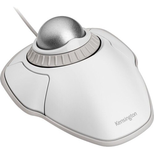 Kensington Orbit® Trackball with Scroll Ring – White, Ambidextrous, Trackball, USB Type-A, White
