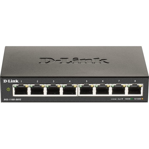 D-Link DGS-1100 DGS-1100-08V2 8 Ports Manageable Ethernet Switch - 2 Layer Supported - 4.94 W Power Consumption - Twisted 