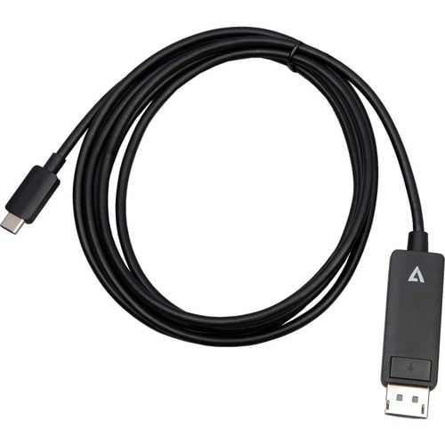 V7 V7USBCDP14-2M 2.01 m DisplayPort/USB-C A/V Cable - V7 USB-C to DisplayPort 1.4 Cable 8K 30Hz 2M Black32.4 Gbps 34AWG Al