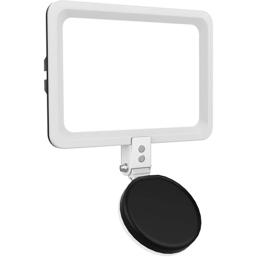 CTA Digital Magnetic LED Light Panel for Enhanced Virtual Communication (White) - Steel Mount - White