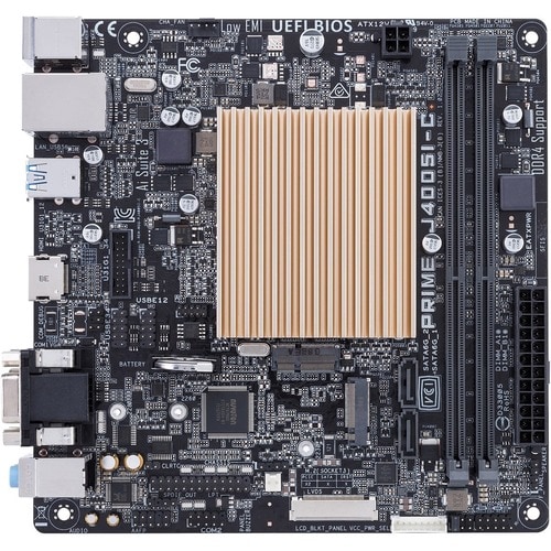Asus Prime J4005I-C Desktop Motherboard - Mini ITX - Celeron J4005 - 8 GB DDR4 SDRAM Maximum RAM - DIMM, UDIMM - 2 x Memor