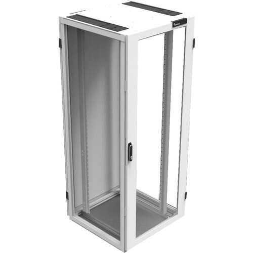 MINKELS 42U Floor Standing Enclosed Cabinet Rack Cabinet for Patch Panel, LAN Switch - White - 1500 kg Static/Stationary W