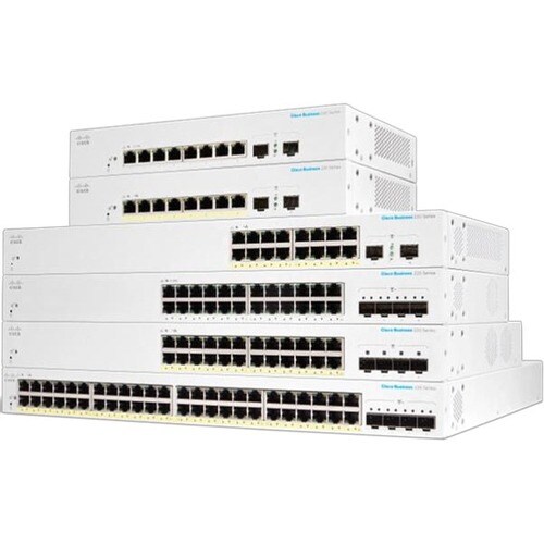 Cisco Business 220 CBS220-16P-2G 16 Ports Manageable Ethernet Switch - 2 Layer Supported - Modular - 2 SFP Slots - 18.30 W