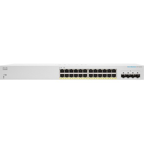 Cisco Business 220 CBS220-24FP-4G 24 Ports Manageable Ethernet Switch - 2 Layer Supported - Modular - 4 SFP Slots - 30.80 