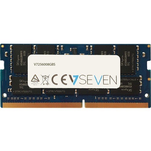 V7 V7256008GBS RAM Module for Notebook - 8 GB - DDR4-3200/PC4-25600 DDR4 SDRAM - 3200 MHz Single-rank Memory - CL22 - 1.20
