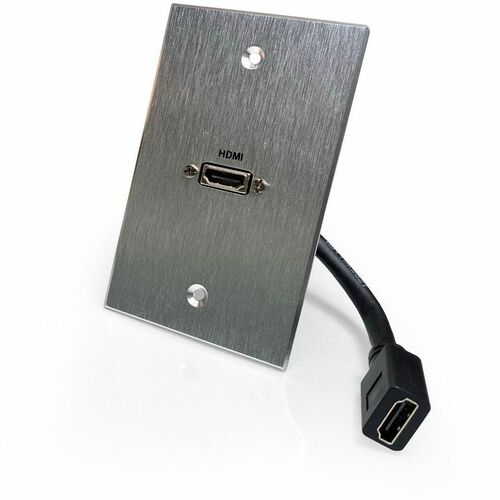 Comprehensive HDMI Pass-Through Single Gang Aluminum Wall Plate with Pigtail - 1 x Total Number of Socket(s) - 1-gang - Wa