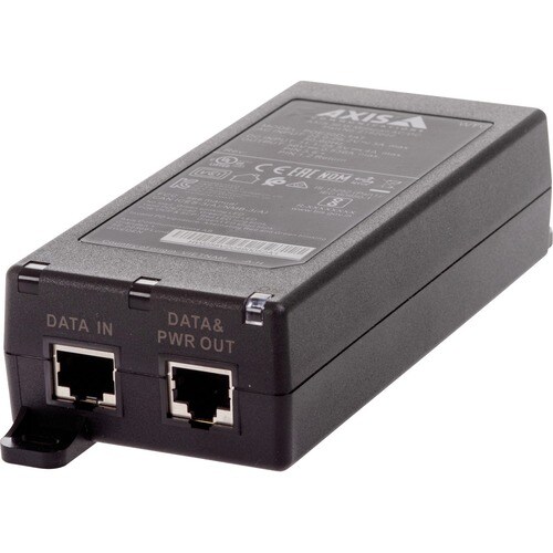 AXIS 30 W Midspan AC/DC - 56 V DC Output - Gigabit Ethernet Input Port(s) - PoE Output Port(s) - 30 W - Wall/Shelf/DIN Rai