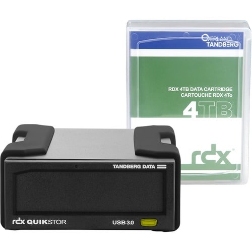 TANDBERG RDX EXTERNAL DRIVE KIT WITH 4TB HDD, BLACK, USB3+