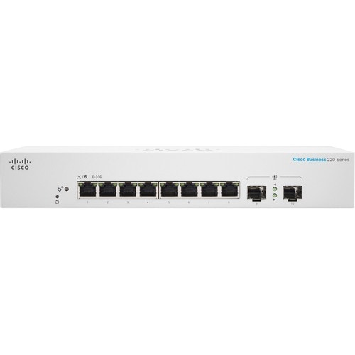 Cisco Business 220 CBS220-8T-E-2G 8 Ports Manageable Ethernet Switch - Gigabit Ethernet - 10/100/1000Base-T, 1000Base-X - 