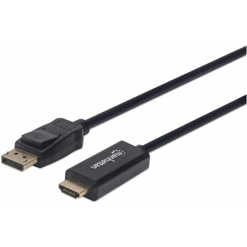 DisplayPort 1.2 to HDMI Cable, 4K@60Hz, 1m, Male to Male, DP With Latch, Black, Not Bi-Directional, Three Year Warranty, P
