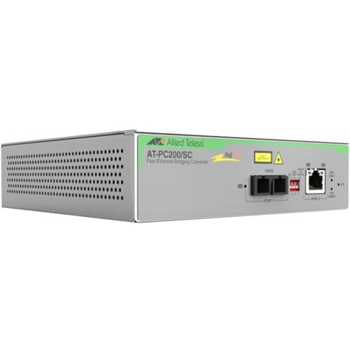 Convertitore file multimediali/ricetrasmettitore Allied Telesis PC200/SC - TAA Conforme - 2 Porta(e)Rete (RJ-45) - 1 x Por