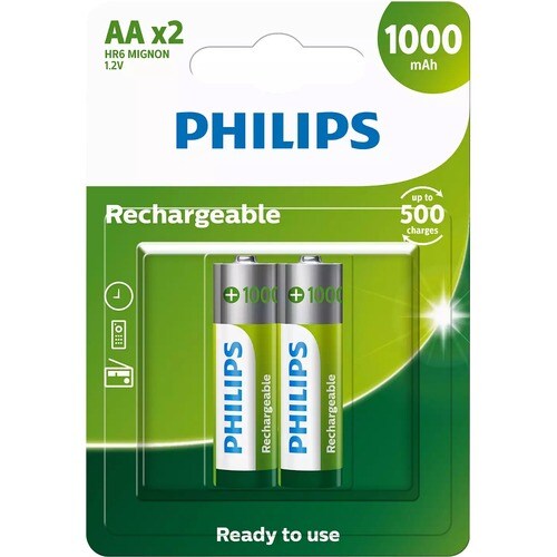 Philips Battery - Nickel Metal Hydride (NiMH) - 2 - For Digital Camera, Digital Device - Battery Rechargeable - AA - 1.2 V