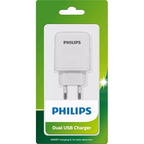 CARREGADOR PHILIPS UNIVERSAL 2 PORTAS USB 12W