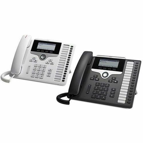 Cisco 7861 Telefone IP - Montagem em parede, Secretária, Tabletop - Carvão, Branco - 16 x Linha Total - VoIP - 2 x Rede (R