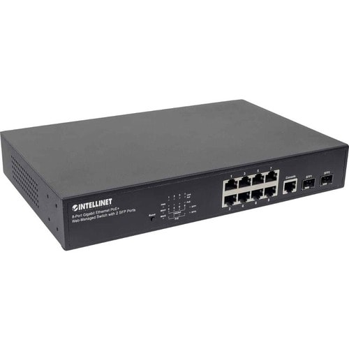 Switch Administrable Gigabit Ethernet de 8 puertos PoE+ con 2 puertos SFP - Intellinet