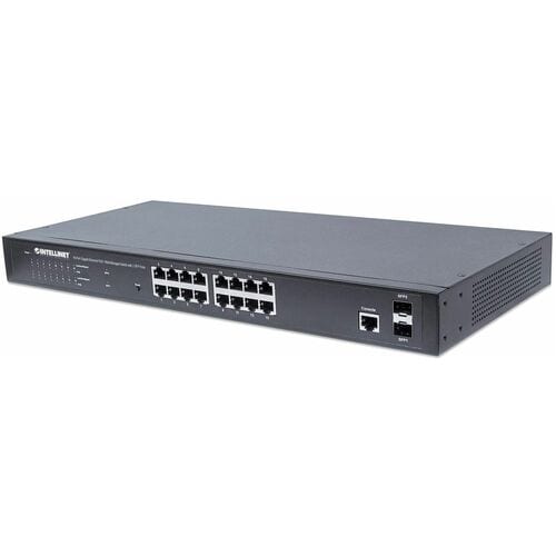 Switch Administrable Gigabit Ethernet de 16 puertos PoE+ con 2 puertos SFP - Intellinet