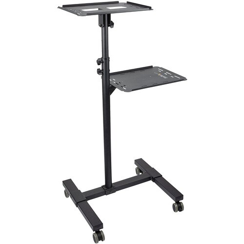 StarTech.com Supporto per proiettore e laptop - Carrello portatile per videoproiettore - 2 ripiani -Regolabile in altezza/