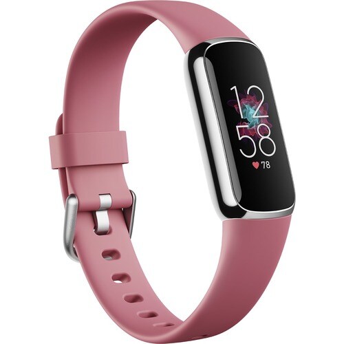 Fitbit Luxe Smart Band - Rectangular Case Shape - Orchid, Platinum Stainless Steel Body Color - Stainless Steel Case Mater