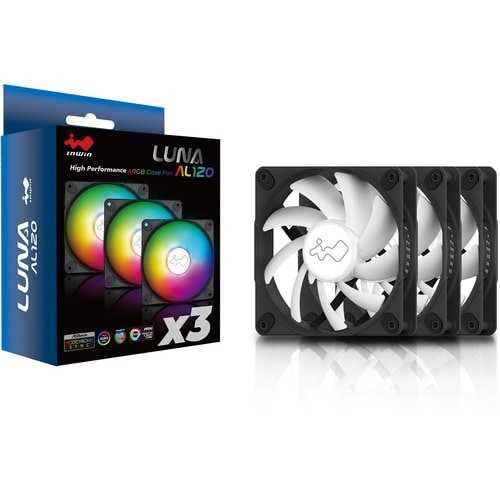 In Win Luna IW-FN-AL120-3PK 3 pc(s) Cooling Fan - Motherboard, PC - 120 mm Maximum Fan Diameter - 3 x Fan(s) - 2349.2 L/mi