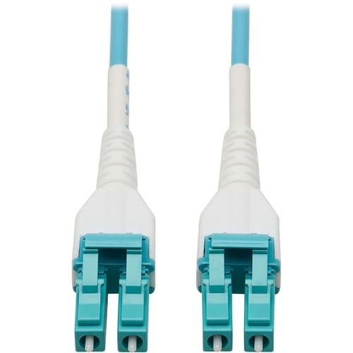 Eaton Tripp Lite Series 100G Duplex Multimode 50/125 OM4 Armored Fiber Optic Cable (LC/LC Duplex M/M), LSZH, Aqua, 15 m (4