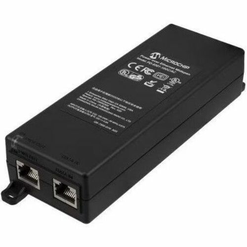 Microchip PD-9001-10GC PoE Injector - 120 V AC, 230 V AC Input - 55 V DC Output - RJ-45 Input Port(s) - RJ-45 Output Port(