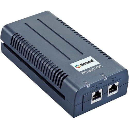 Microchip PD-9601GC PoE Injector with power cord - 120 V AC, 230 V AC Input - 1 x Gigabit Ethernet Input Port(s) - 1 x Gig