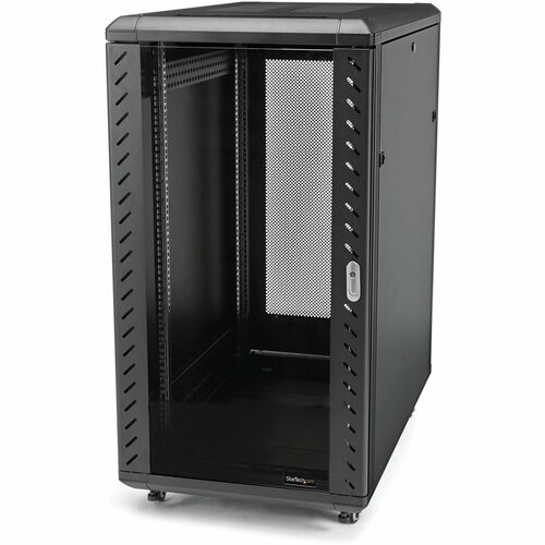 StarTech.com Armadio Rack 19" 32U su Ruote - Server Rack a 4 Montanti con Profondità Regolabile, Pannelli Laterali e Porta