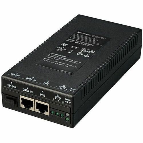 Microchip PD-9501GCS/AC Transceiver/Media Converter with power cord - 2 Port(s) - 1 x Network (RJ-45) - 1 x PoE (RJ-45) Po