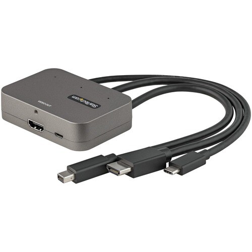 Adaptateur MultiPorts 3-en-1 - Convertisseur USB-C/HDMI/mDP vers HDMI pour Salles de Conférences/Écrans/Affichages HDMI - 