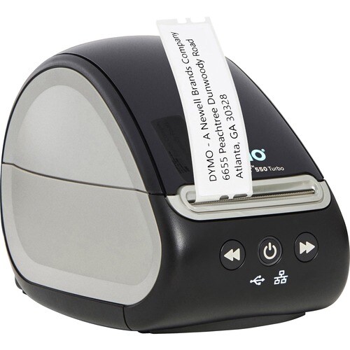 Dymo LabelWriter 550 Direct Thermal Printer - Monochrome - Label Print - Ethernet - USB - USB Host - Black - 2.20" Print W
