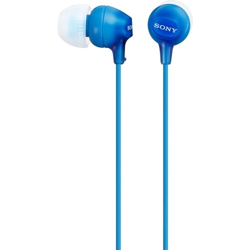 Sony MDREX15LPLI Wired Earbud Binaural Stereo Earphone - Blue - In-ear - 16 Ohm - 8 Hz to 22 kHz - 1.20 m Cable - Gold Pla