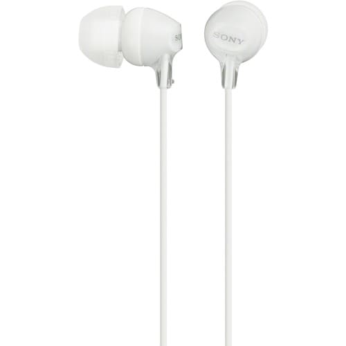 Sony Fashion MDR-EX15LP/W Wired Earbud Binaural Stereo Earphone - White - In-ear - 16 Ohm - 8 Hz to 22 kHz - 1.20 m Cable 