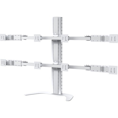SMS Desk Mount for Display Screen - White Aluminum - 10 kg Load Capacity - 100 x 100, 75 x 100, 75 x 75 - VESA Mount Compa