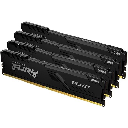 Kingston FURY Beast RAM-Modul - 128 GB (4 x 32GB) - DDR4-3600/PC4-28800 DDR4 SDRAM - 3600 MHz Dual-rank Speicher - CL18 - 