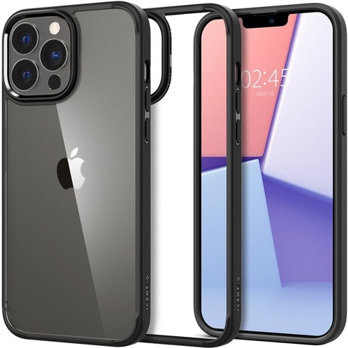 Spigen Ultra Hybrid Case for Apple iPhone 13 Pro Max Smartphone - Matte Black - Shock Absorbing, Drop Resistant - Thermopl