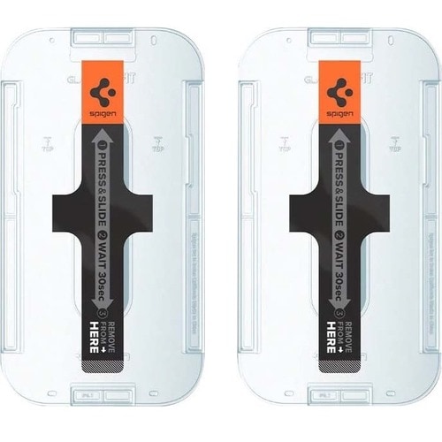 Spigen GLAS.tR EZ Fit 9H Tempered Glass Privacy Screen Protector - Clear - 2 - For LCD iPhone 13, iPhone 13 Pro