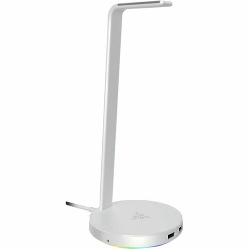 Razer Headset Stand - 27.7 cm Height - Aluminum - Mercury - For Headset - USB Hub, Built-in USB Port, Non-slip Base, Charg