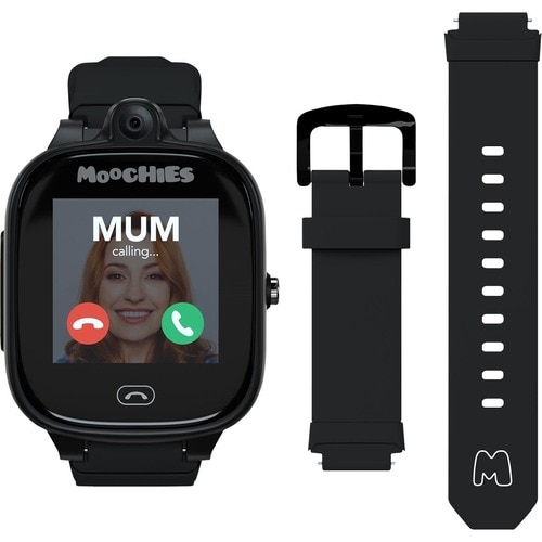 Moochies Sync - 4G Smart Watch For Kids - Black - Alarm, Camera, Text Messaging, Safe Zone, Phone - Touchscreen - GPS - Bl