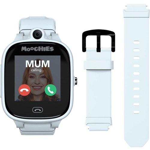 Moochies Sync - 4G Smart Watch For Kids - White - Alarm, Camera, Text Messaging, Safe Zone, Phone - Touchscreen - GPS - Wh