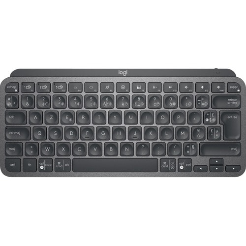 Logitech MX Keys Mini Keyboard - Wireless Connectivity - LED - French - AZERTY Layout - Graphite - Bluetooth/RF - 10 m - M
