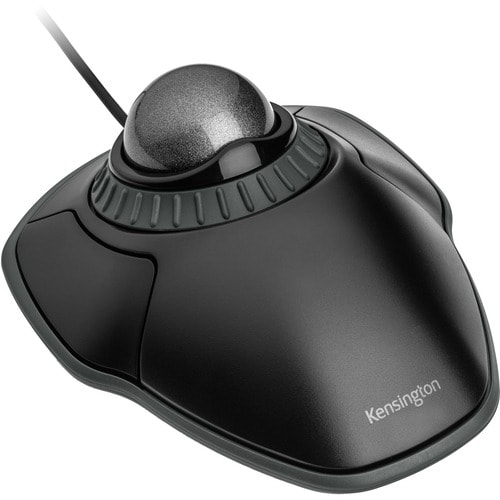 Kensington Orbit Trackball with Scroll Ring - Space Gray Ball - Optical - Cable - Space Gray - USB - Scroll Ring - 2 Butto