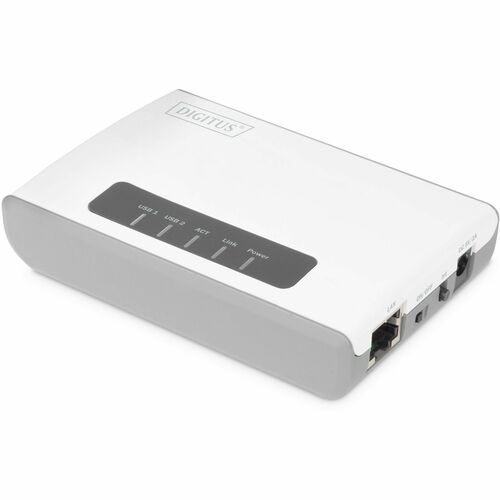 Digitus 2 Port USB 2.0 Wireless Multi-Functional Network Server, 300 Mbps. Product colour: White, LED indicators: Link, Po