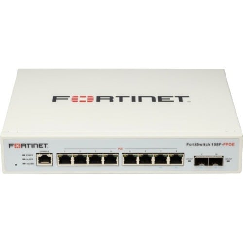 Commutateur Ethernet Fortinet FortiSwitch 108F-FPOE 8 Ports Gérable - Gigabit Ethernet - 10/100/1000Base-T, 1000Base-X - 2