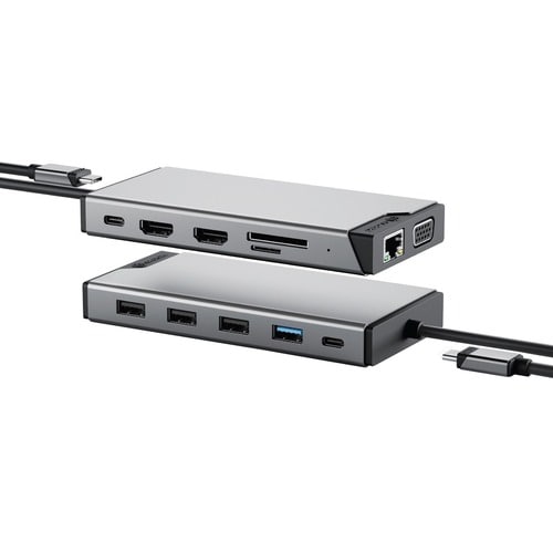 Alogic DV3 USB Type A, USB Type C Docking Station for Notebook - Memory Card Reader - SD - 100 W - Space Gray - 3 Displays