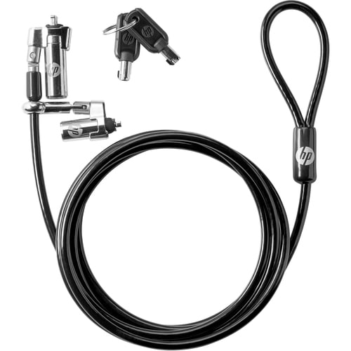 HP Nano 1AJ39AA 电缆锁 用于 笔记本电脑, 平板 - 1.83 m 线缆 - 钥匙锁 - 乙烯基塑料, 镀锌钢, 聚氯乙烯（PVC）, 锌合金, 不锈钢 - 用于 笔记本电脑, 平板