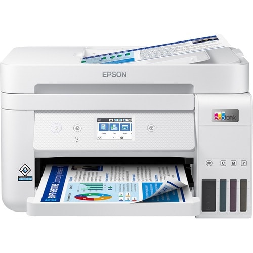 Epson ET-4856 Wireless EcoTank Inkjet Multifunction Printer - Colour - White - Copier/Fax/Printer/Scanner - 33 ppm Mono/20