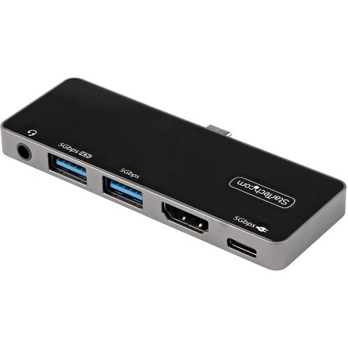 StarTech.com USB C Multiport Adapter, USB-C to 4K 60Hz HDMI, 100W PD Pass-Through, 3xUSB, Audio, USB-C Mini Dock, Portable