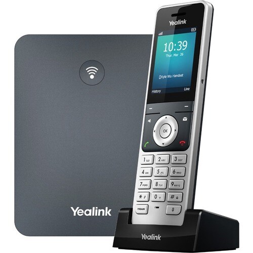 Yealink W76P IP Phone - Cordless - Corded - DECT - Wall Mountable, Desktop - Alabaster Silver, Classic Gray - VoIP - 1 x N